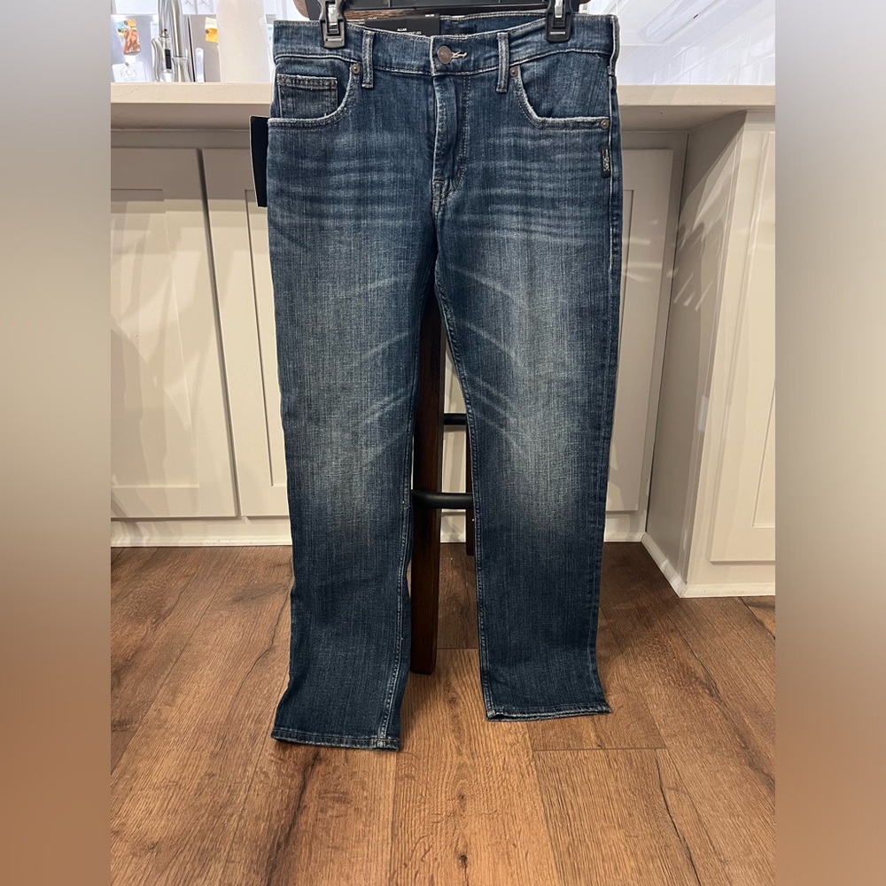 Silver Jeans Co. Men's Allan Slim Fit Straight Leg Jeans, Dark Wash